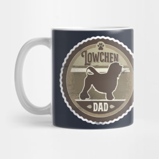 Lowchen Dad - Distressed Lowchen Silhouette Design Mug